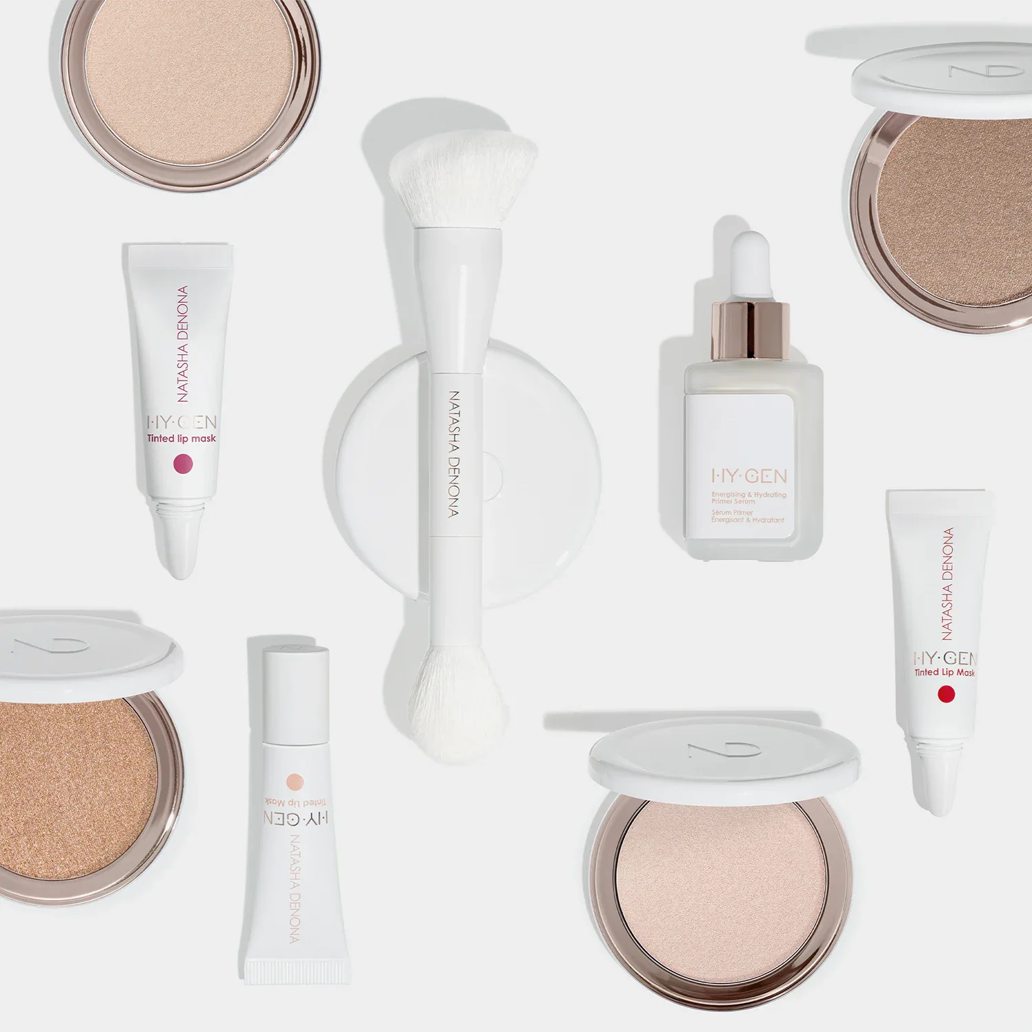 hy-gen face brush - i̇ki uçlu aydınlatıcı ve yüz fırçası