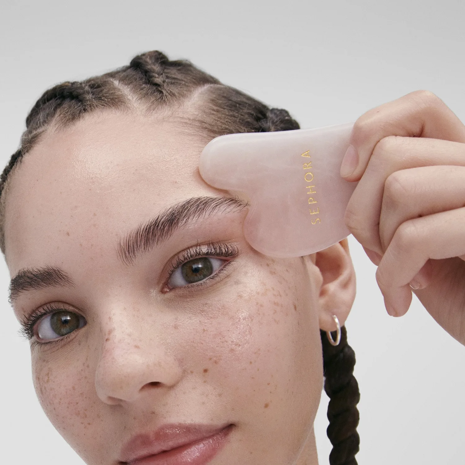 gua sha quartz rose - yüz ve boyun masaj taşı