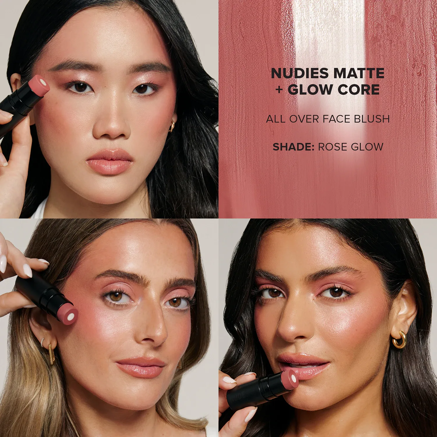 nudies all over face color matte + glow – krem allık