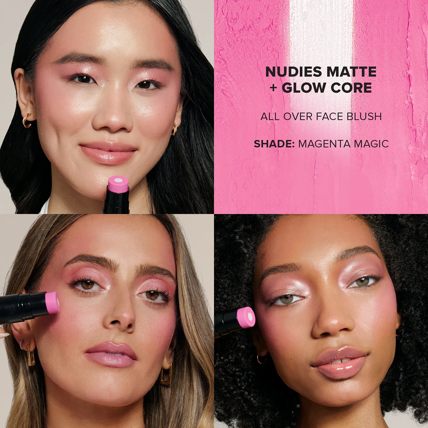 nudies all over face color matte + glow – krem allık